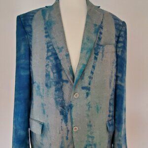 Loro Piana cashmere sweater jacket blazer blue grey gray 42 44 L XL custom dyed